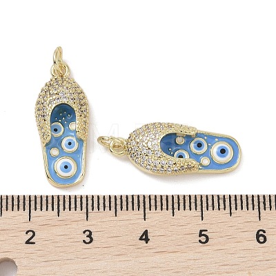 Real 18K Gold Plated Brass Micro Pave Cubic Zirconia Pendants KK-L209-067G-01-1