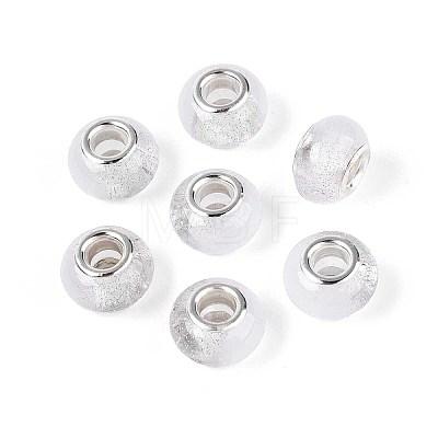 Transparent Resin Rondelle European Beads RESI-N044-02L-1