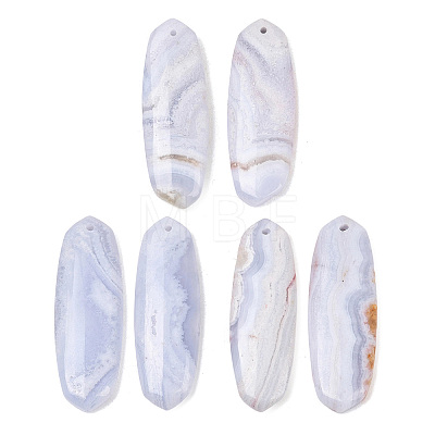Natural Blue Lace Agate Pendants G-K381-17B-1