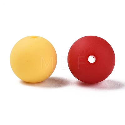 Rubberized Style Imitated Silicone Acrylic Beads MACR-T048-01A-06-1