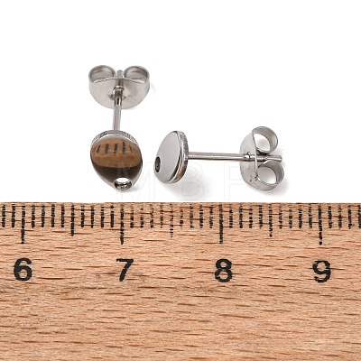 Non-Tarnish 304 Stainless Steel Stud Earring Findings X-STAS-R063-38-1