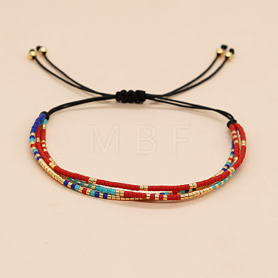 Bohemian Glass Seed Bead Double Layers Bracelets LS-TJ8645-3-1