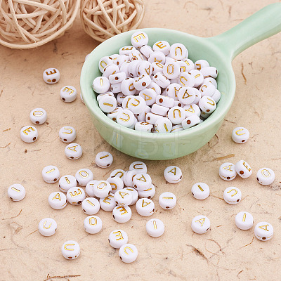 500Pcs 5 Style Plating Acrylic Beads PACR-BY0001-01-1