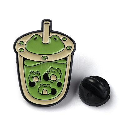 Bubble Tea Zinc Alloy Brooch JEWB-C025-01C-EB-1