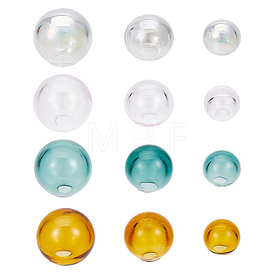 GOMAKERER 15Pcs 15 Styles Handmade Blown Glass Globe Beads GLAA-GO0001-10-1