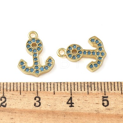 Brass Micro Pave Cubic Zirconia Charms KK-C086-12G-01-1