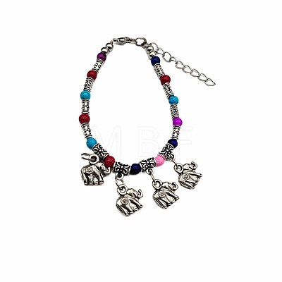 Ethnic Style Alloy Elephant Charm Bracelets TB7281-1