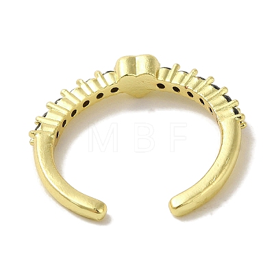Rack Plating Brass Micro Pave Cubic Zirconia Cuff Rings RJEW-H228-07M-1