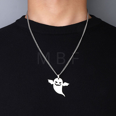 201 Stainless Steel Pendant Necklaces for Man NJEW-Q336-02E-P-1