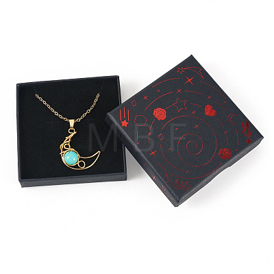 10Pcs Hot Stamping Planet Cardboard Jewelry Packaging Boxes CON-TA0001-44C-1