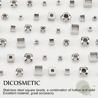 96Pcs 8 Style 304 Stainless Steel Beads STAS-DC0005-74-1
