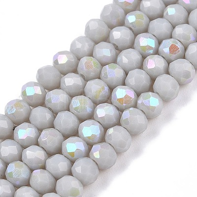 Electroplate Opaque Solid Color Glass Beads Strands EGLA-A044-P3mm-L19-1