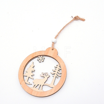 Wooden Ornaments WOOD-WH0107-64-1