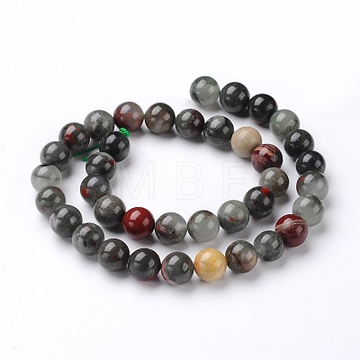 Natural African Bloodstone Beads Strands G-L383-06-6mm-1