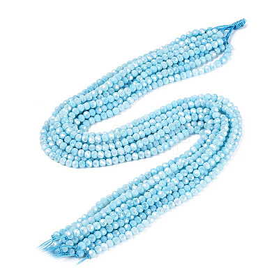 Anti-Tarnish Electroplate Glass Beads Strands EGLA-ZX010-4mm-15-1