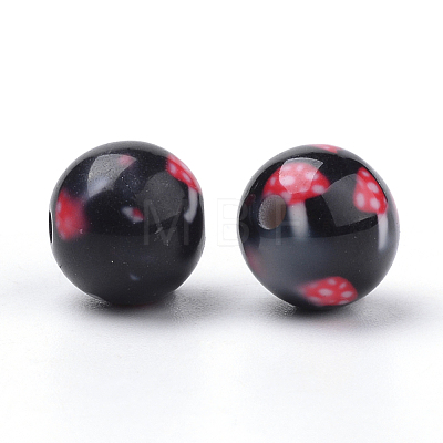 Opaque Printed Acrylic Beads MACR-S271-10mm-14-1