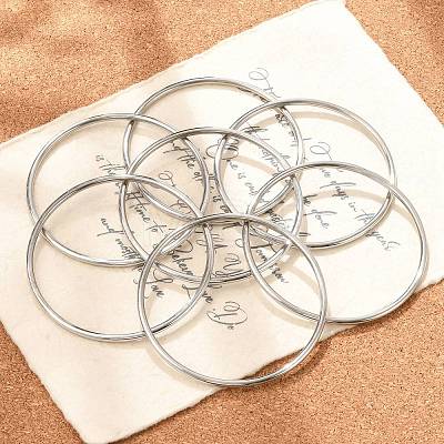 7Pcs 201 Stainless Steel Plain Bangle Sets for Women BJEW-L664-022C-P02-1