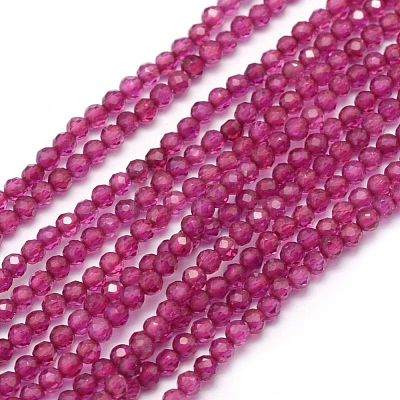 Lab Grown Red Corundum Beads Strands G-E411-40-2mm-1-1