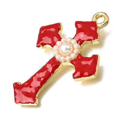 Brass Enamel Pendants KK-K427-53G-1
