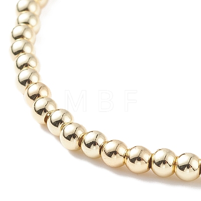 Natural Pearl & Brass Beaded Stretch Bracelet for Women BJEW-JB08164-01-1