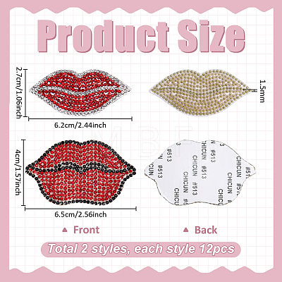 24Pcs 2 Styles Resin Rhinestone Hotfix Rhinestone DIY-PH0038-25-1