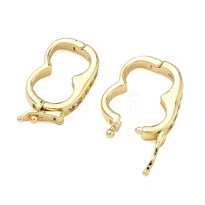 Oval Brass Micro Pave Clear Cubic Zirconia Twister Clasps KK-B170-18G-1