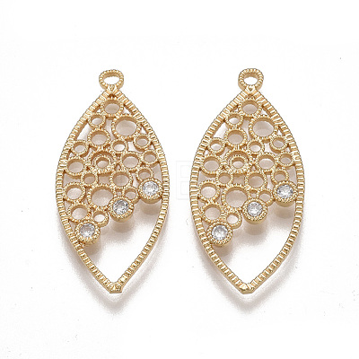 Brass Filigree Pendants KK-T038-338G-02-1