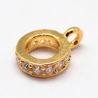 Ring Brass Micro Pave Cubic Zirconia Tube Bails ZIRC-L053-13-1