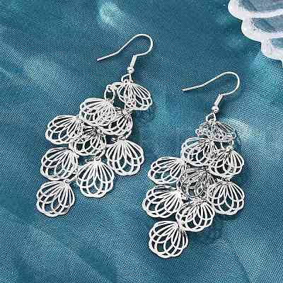 Brass Dangle Earrings EJEW-B157-02C-P-1