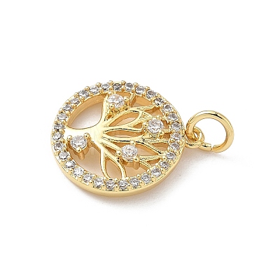 Brass Micro Pave Cubic Zirconia Pendants KK-S337-07G-D-1