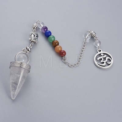 Chakra Jewelry Natural Quartz Crystal Cone Dowsing Pendulums G-G771-E07-1