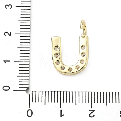 Brass Micro Pave Clear Cubic Zirconia Pendants KK-I476-01G-U-1