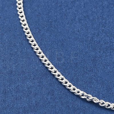 925 Sterling Silver Curb Chain Bracelets for Women BJEW-E101-01S-10-1