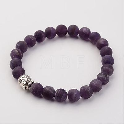 Natural Gemstone Beads Stretch Bracelets BJEW-JB02446-1