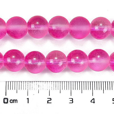 Frosted Transparent Glass Bead Strands GLAA-P065-10mm-11-1