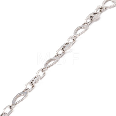304 Stainless Steel Heart & Coffee Bean Link Chains CHS-F017-10P-1