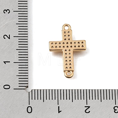 Brass Micro Pave Clear Cubic Zirconia Religion Cross Links Connector Charms CU-K001-01B-G-1