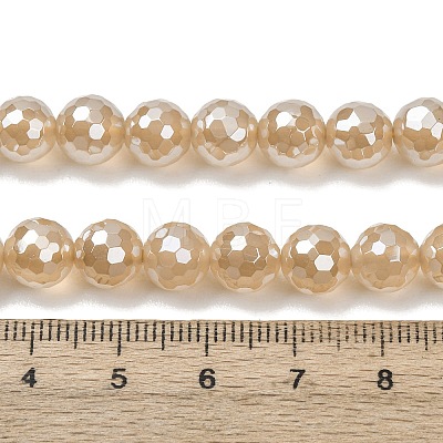 Electroplated Natural Agate Beads Strands G-B191-A07-8mm-07-1