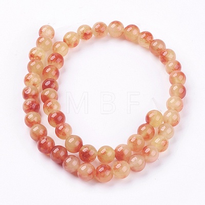 Two Tone Natural Jade Bead Strands X-G-R165-8mm-02-1