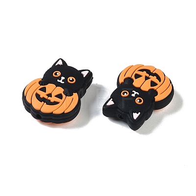 Halloween Theme Silicone Focal Beads SIL-M005-04C-1