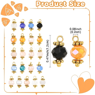 50Pcs Alloy & Glass Pendants PALLOY-YW00191-03-1