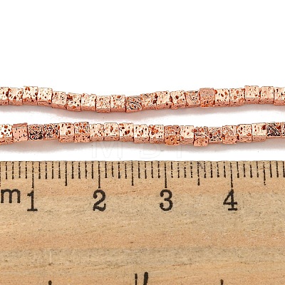 Electroplated Natural Lava Rock Beads Strands G-I360-Z01-1