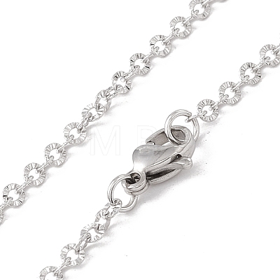 304 Stainless Steel Rolo Chains Necklace for Women STAS-E001-10P-1