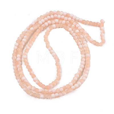 Frosted Crackle Glass Beads Strands GLAA-U001-4mm-M05-1