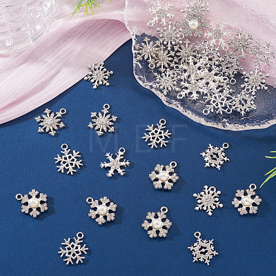 36Pcs 6 Styles Alloy Rhinestone Pendants FIND-TA0010-05-1