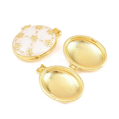 Brass Locket Pendants KK-D232-13G-1