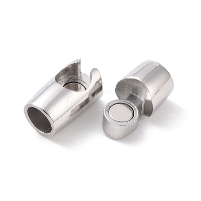 304 Stainless Steel Magnetic Clasps with Glue-in Ends STAS-G276-31P-1