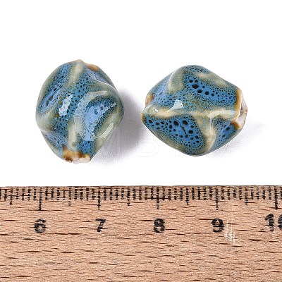 Vintage Handmade Porcelain Wrinkle Beads PORC-Q006-09F-1