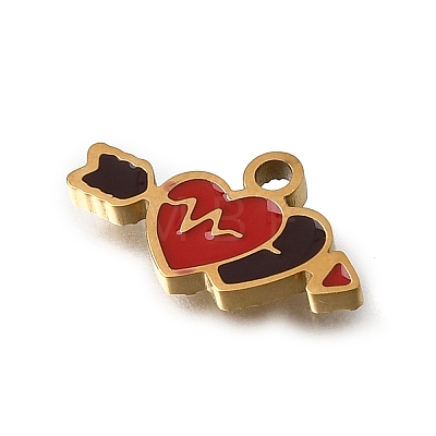 304 Stainless Steel Enamel Pendants SA-CBAA2E4-08B-G-1