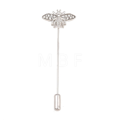 Alloy Rhinestone Lapel Pins Brooch Pins AJEW-E060-01P-1